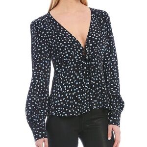 2. Sanctuary Ella Blouse in Navy with Front Tie
